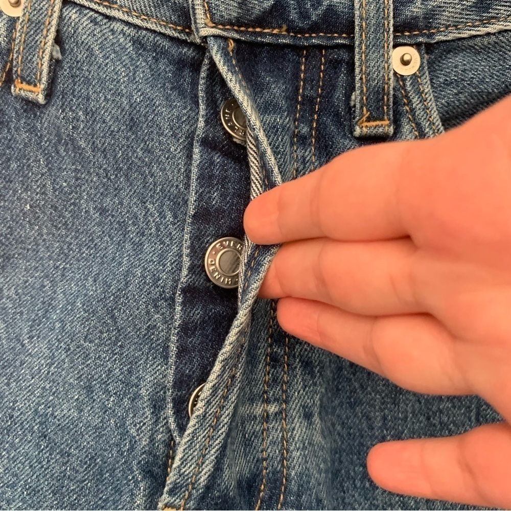 Everlane womens blue the curvy 90s cheeky straight button fly jeans - Picture 6 of 9
